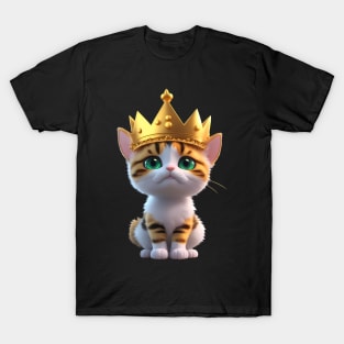 Cute Calico Kitten Princess T-Shirt